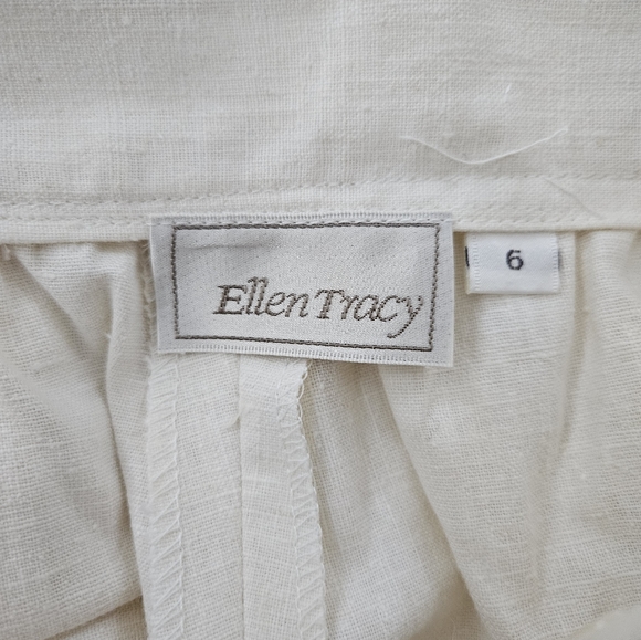 Vintage - NWT - Ellen Tracy White Linen Skirt - Size 6 - Picture 5 of 10